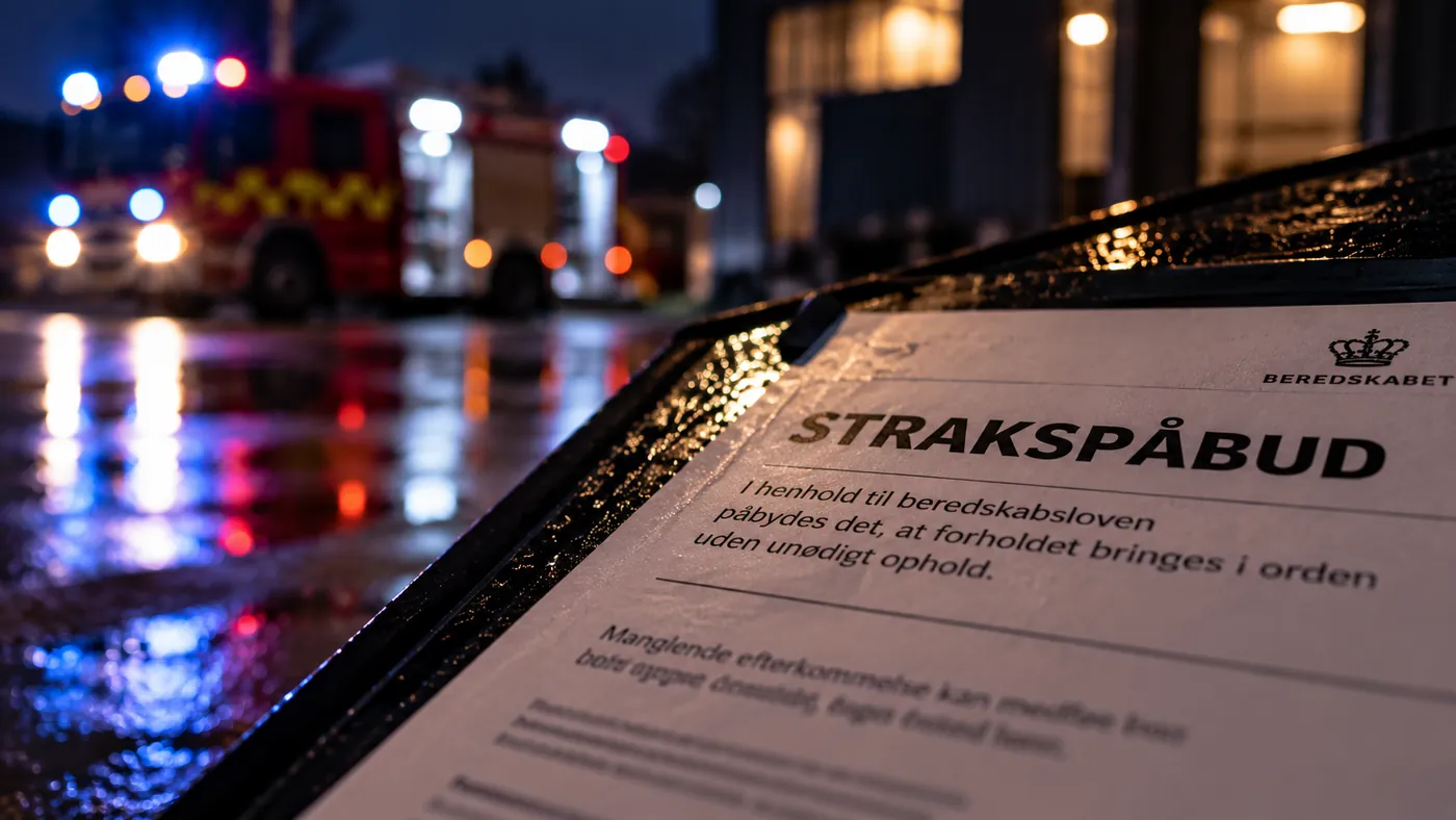 Strakspåbud fra beredskabet med akut krav om brandvagt fra kommune, myndighed eller certificeret brandrådgiver